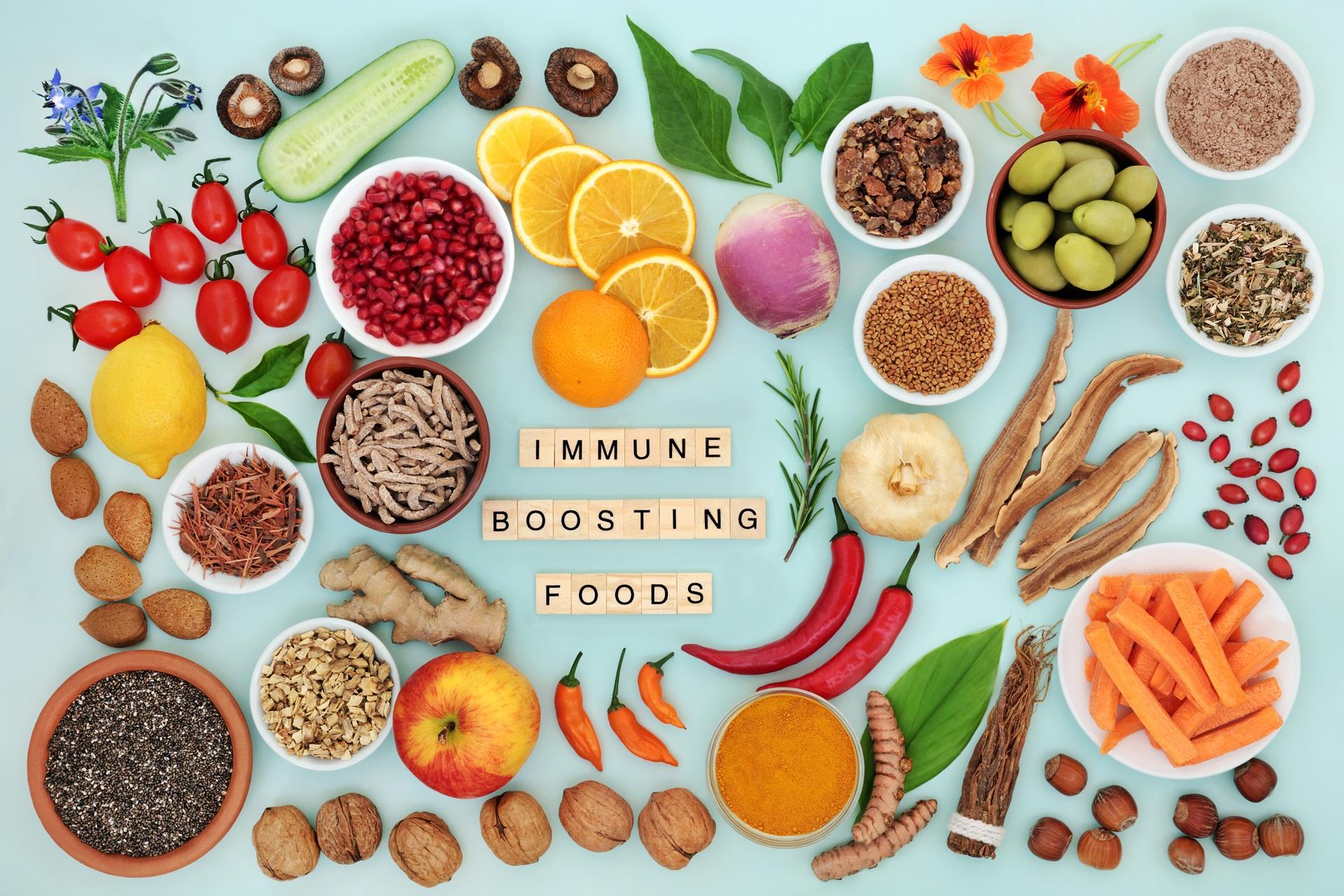 Immunsystem staerkende Lebensmittel in Outdoor Kueche