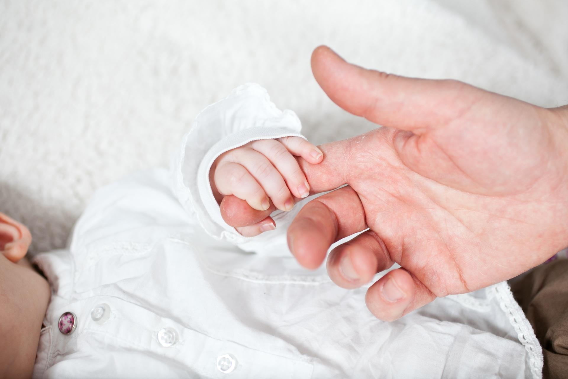 Babyhand greift sanft Erwachsenenfinger | Escort Leipzig