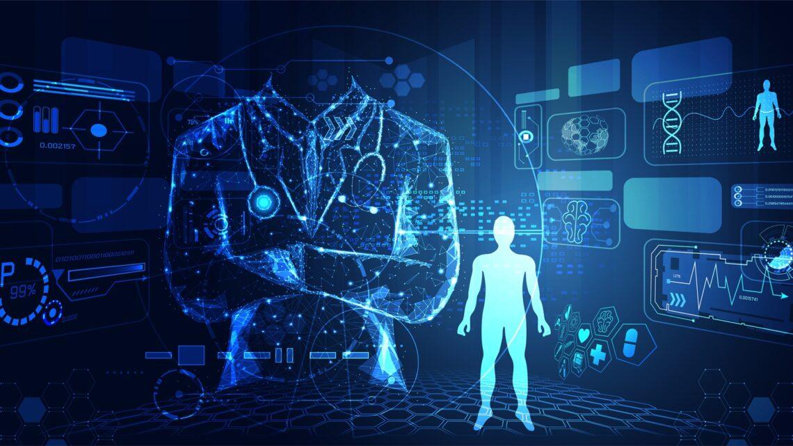 Holografisches Datennetzwerk mit Patientensilhouette | PMCF